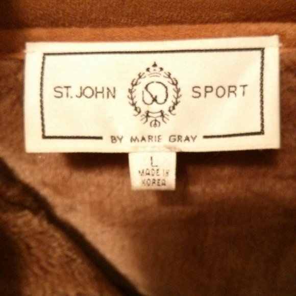 NWOT St. John Sport Faux Shearling Jacket Size L Aviator Bomber Teddy - Picture 13 of 15